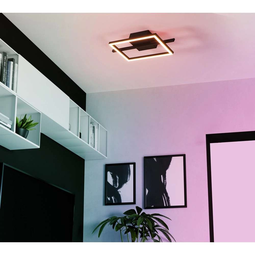 LED-Deckenlicht Amandolo mit Fernbedienung – Schwarz – Quadrat Eglo 9008606303939