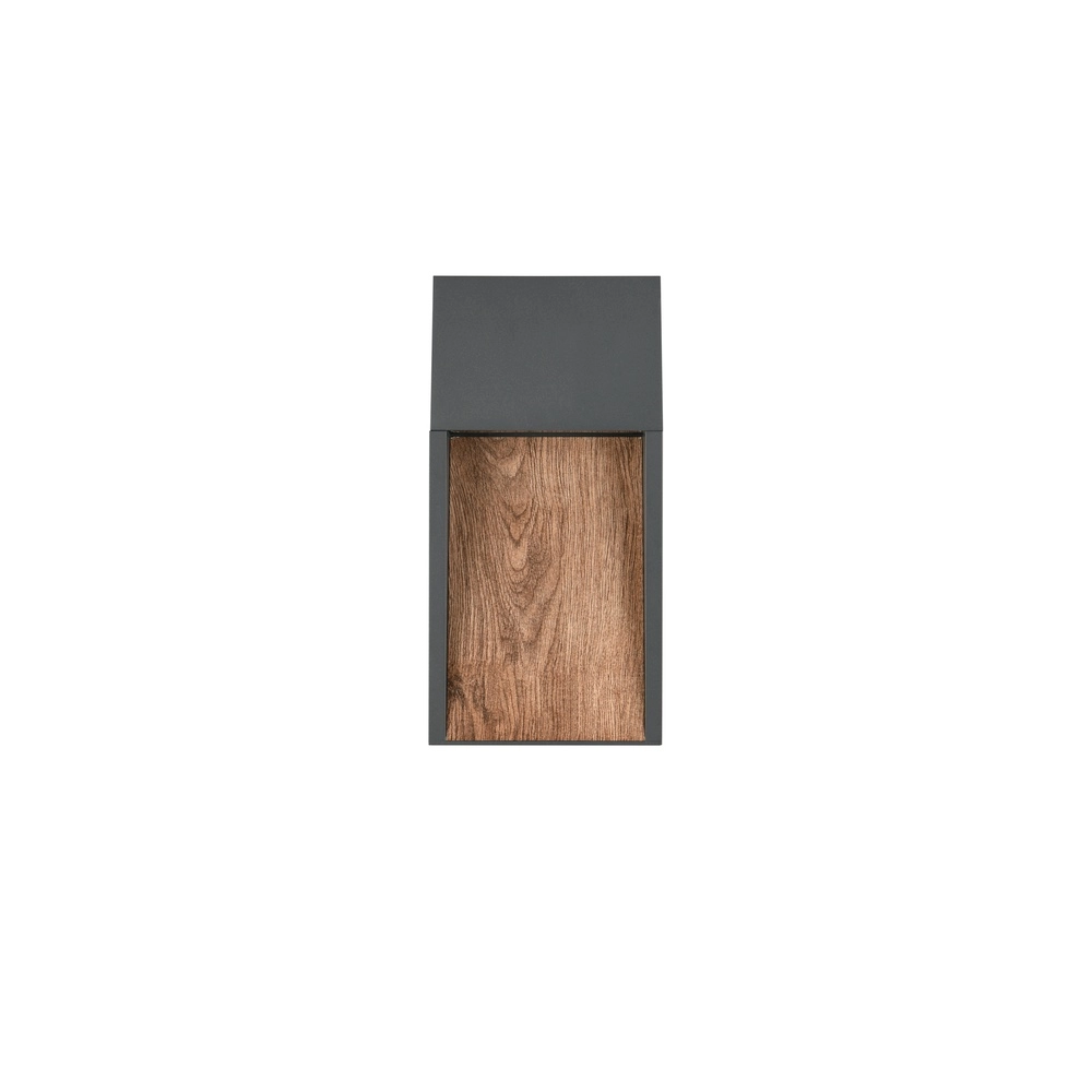 Design-Wandleuchte Salmon Grau mit Holz Trio 4017807603705