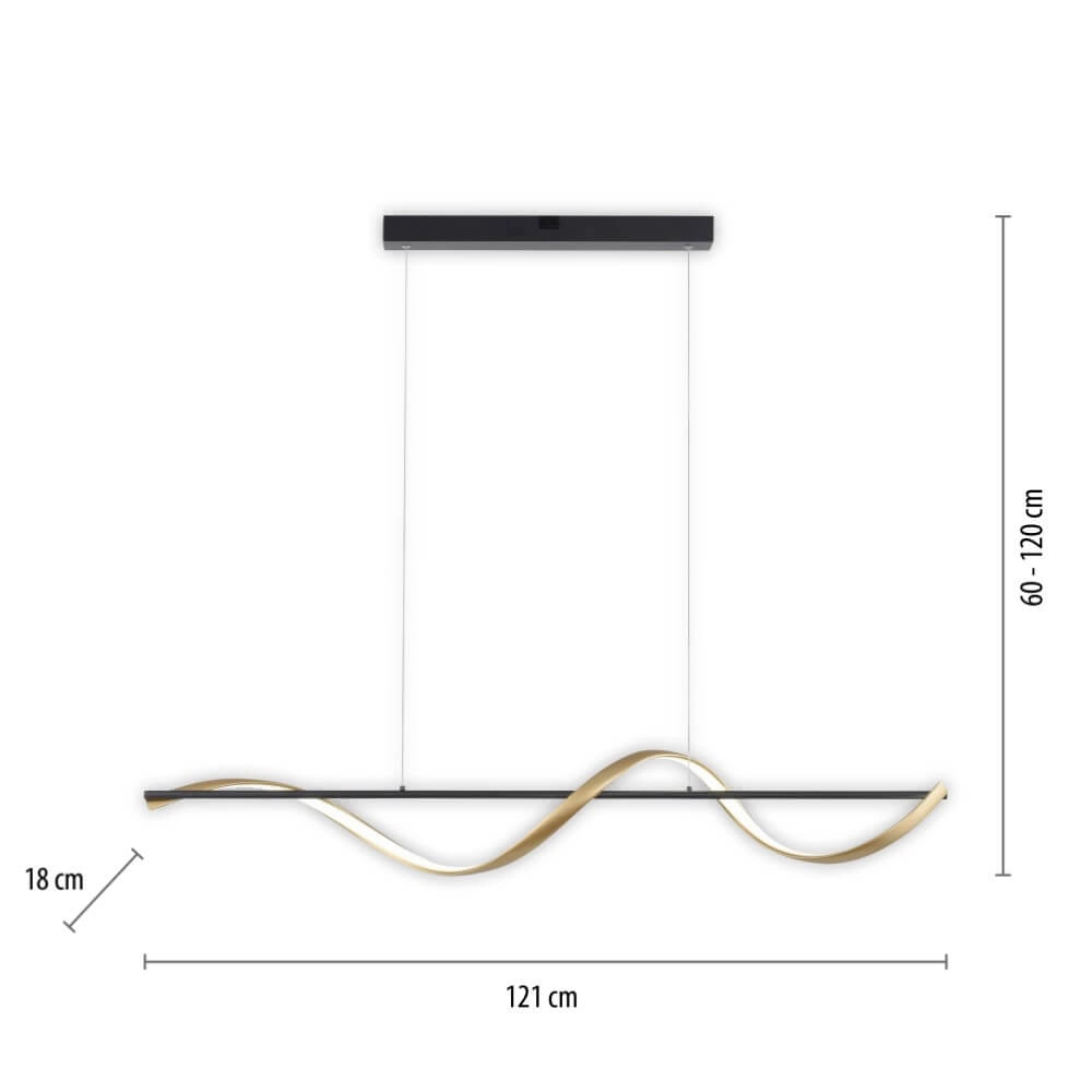 Gewellte Hängelampe Q-Swing Anthrazit Paul Neuhaus 4012248373767
