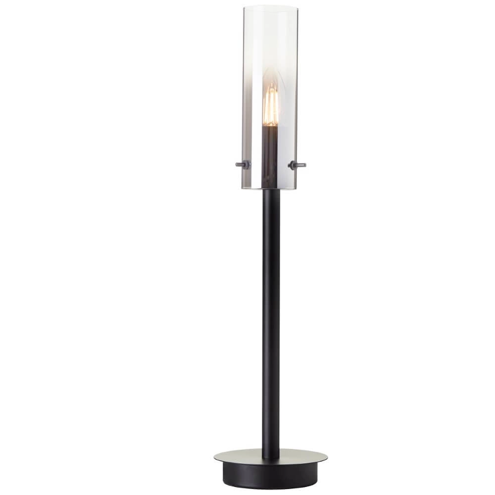 Tischlampe Glasini schwarz mit Rauchglas Brilliant 4004353429538