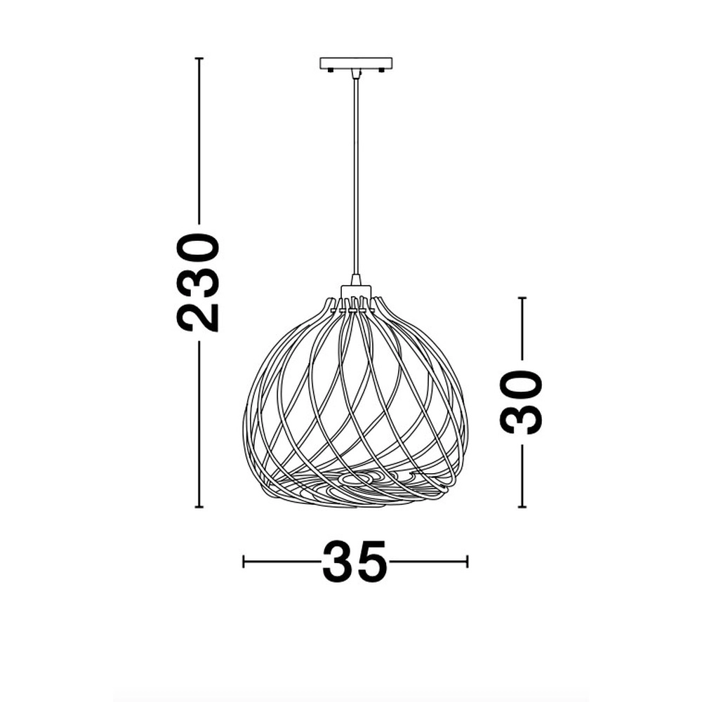 Pendelleuchte aus Holz Adana Ø 35cm Lyora 5212017424952