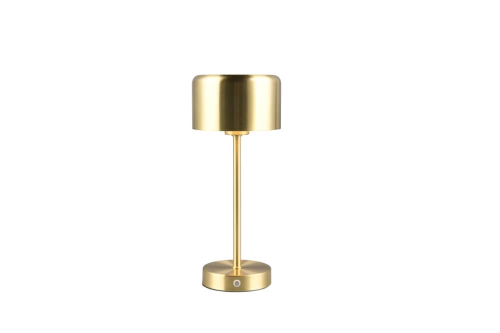 Wiederaufladbare Tischlampe Jeff mattes Gold
