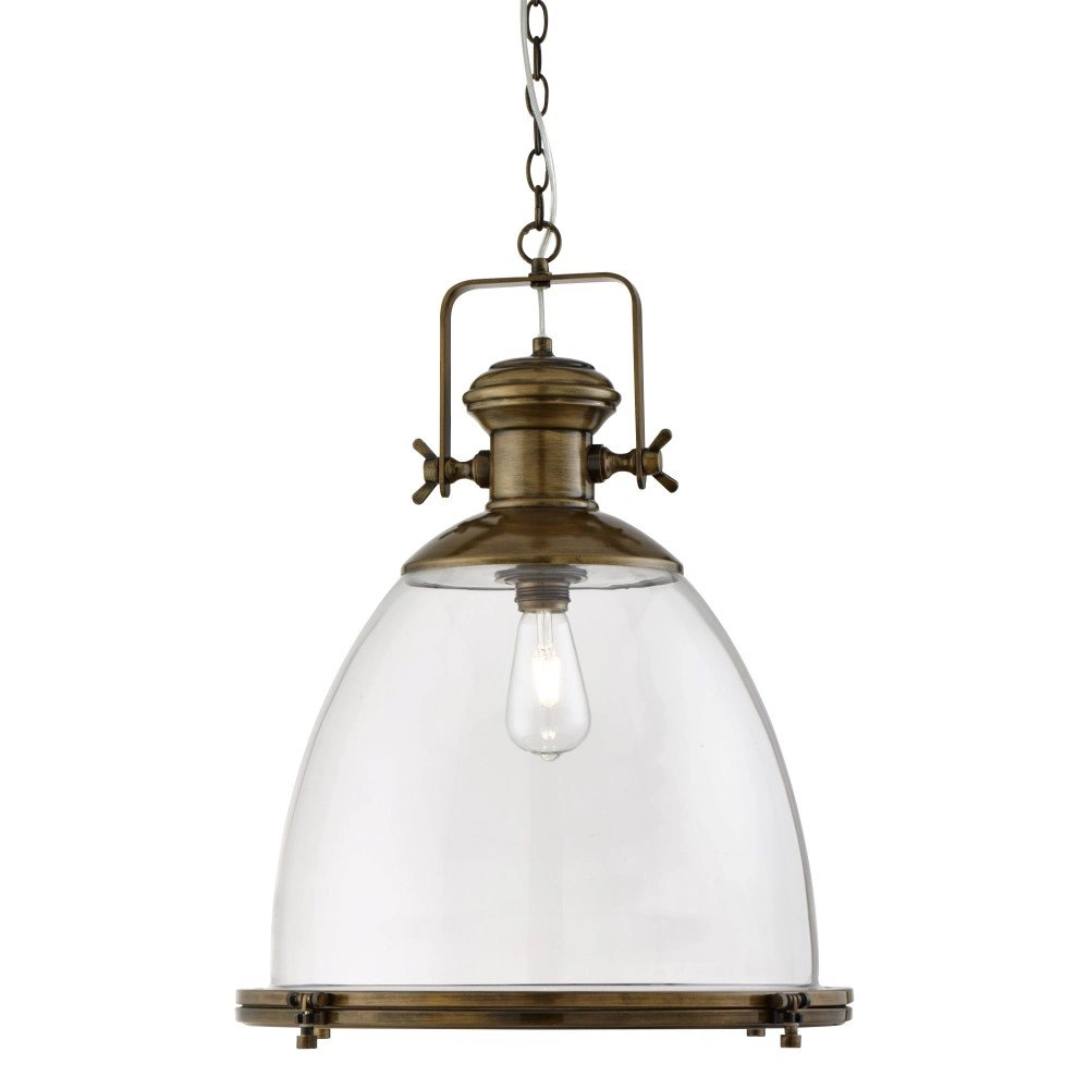 Antike Hängelampe Industrial glas Searchlight 5053423051802