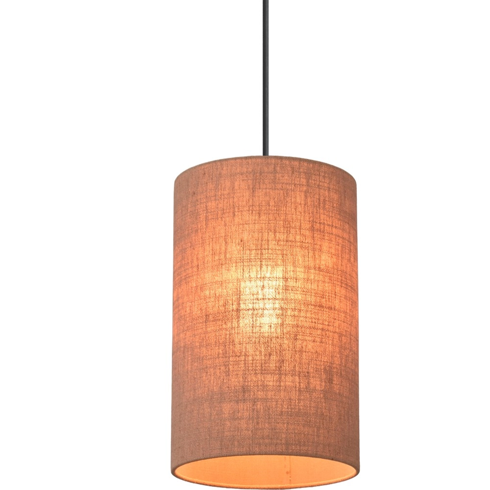 Pendellampe Lisbourg Schwarz mit beigefarbener Kapuze Masterlight