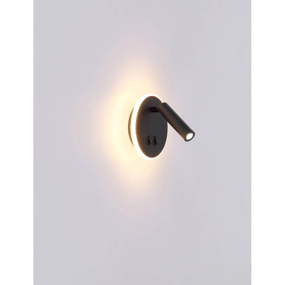 Schlanke Wandleuchte Many schwarz Globo 9007371419616