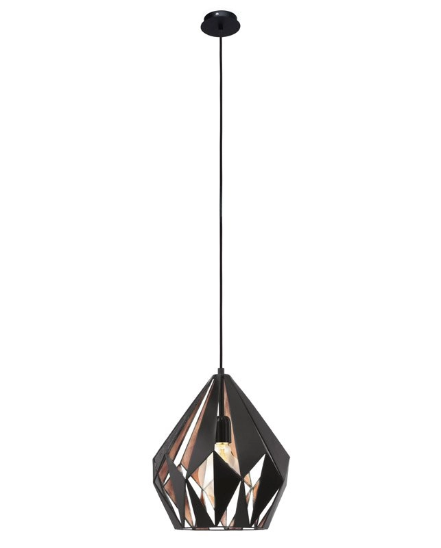 Pendelleuchte Carlton 1 31 cm schwarz mit kupfer Eglo 9002759492540