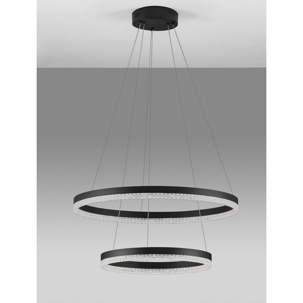 Pendelleuchte Adria schwarz Ø 60cm doppelt Lyora 5212017443809