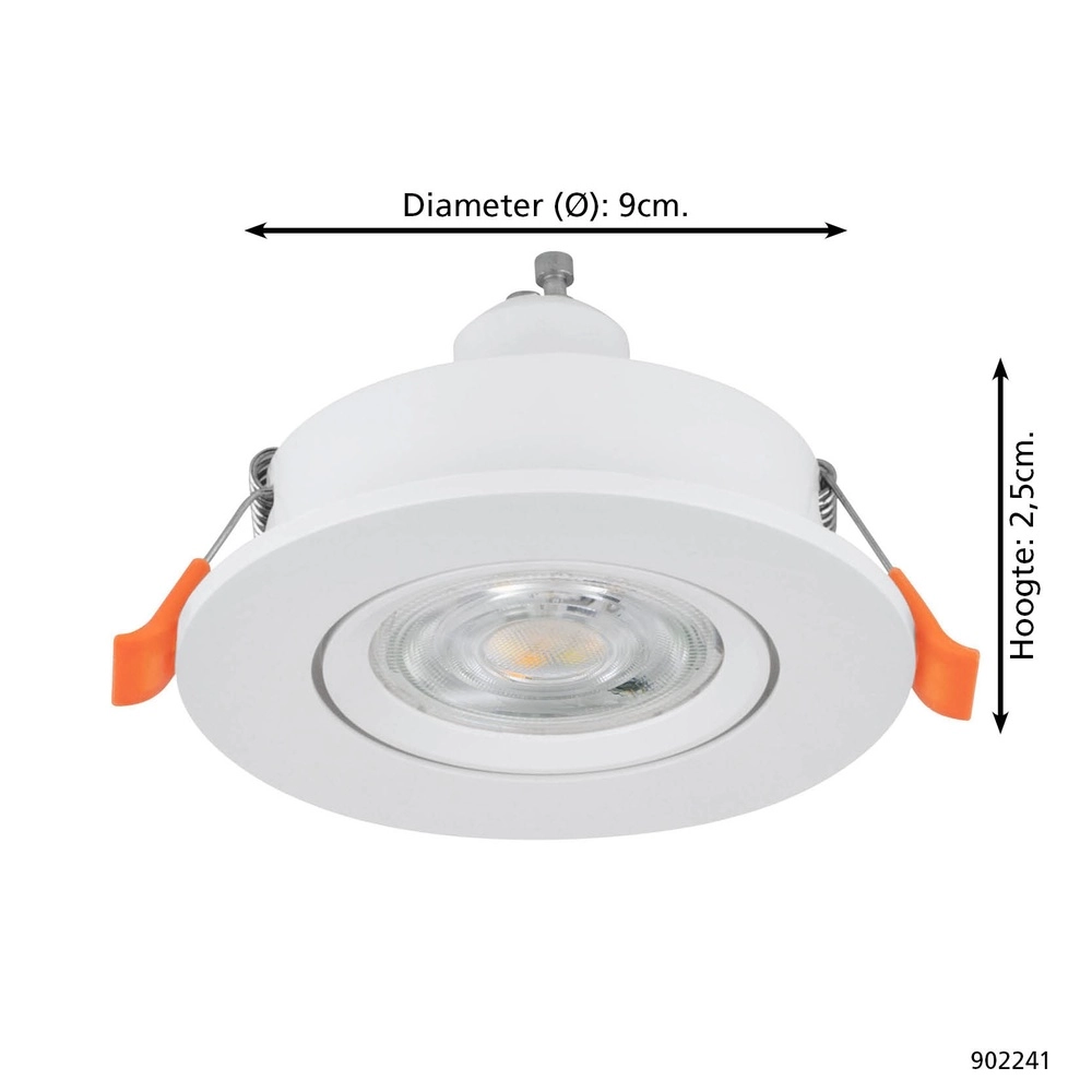Einbaustrahler Barranco weiß Ø 9cm - 4,5W - 3000K Eglo 9008606359219