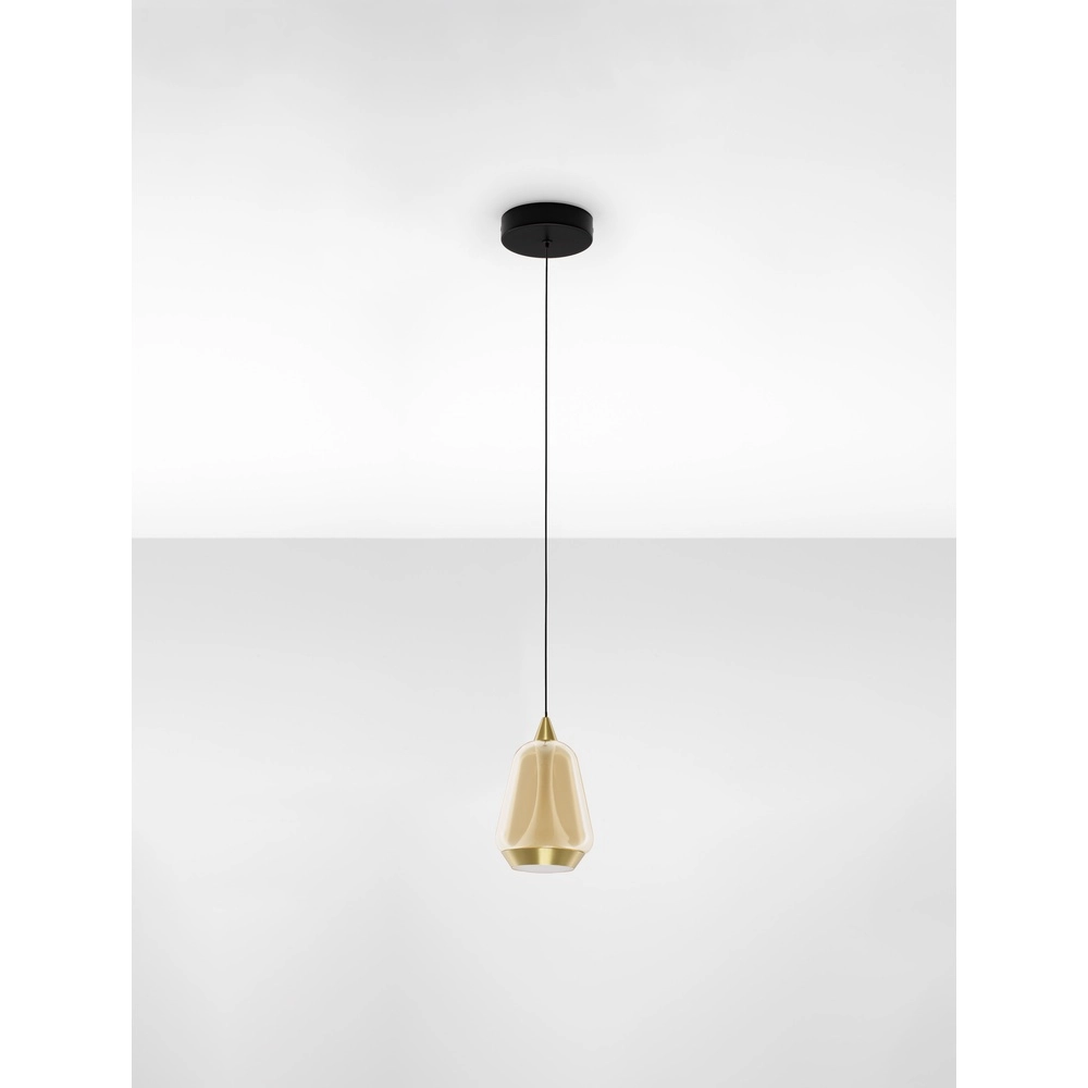Design-Pendelleuchte Alish 1-flammiges Braunglas Lyora 5212017477699