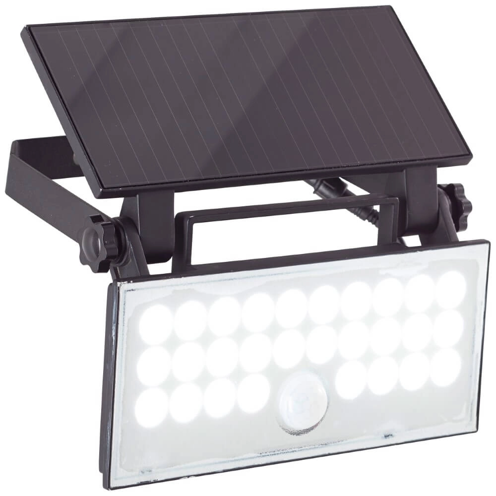 Schwarze Wandlampe Luton Solar-