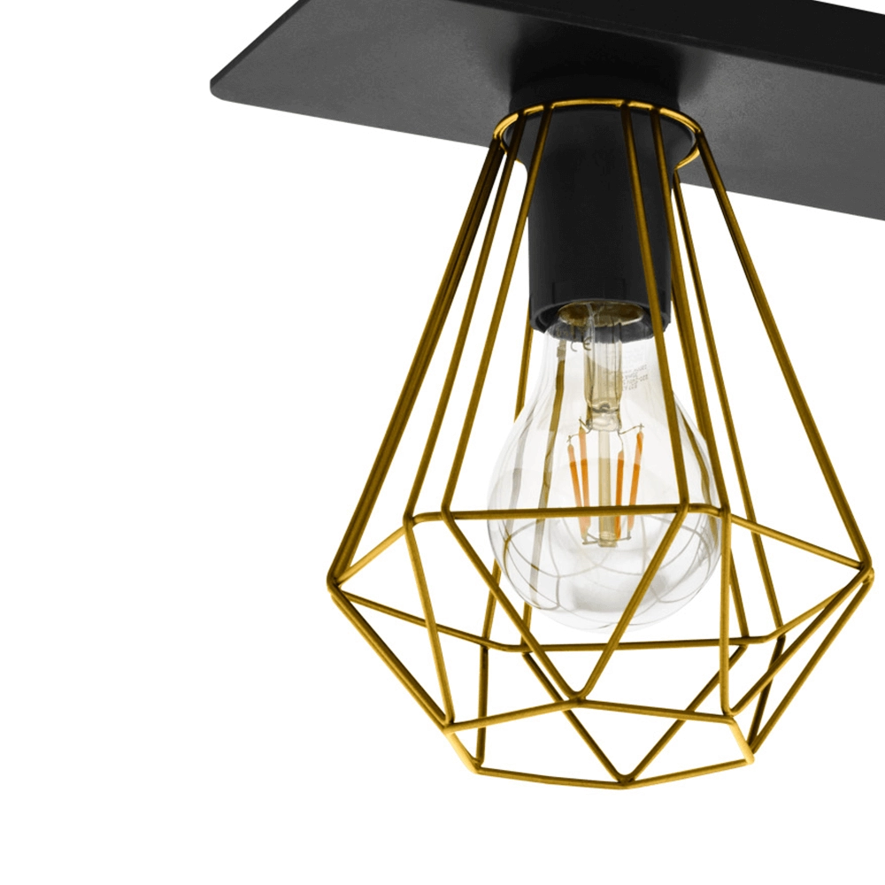 Deckenleuchte Tarbes 2 schwarz mit gold Eglo 9002759436551