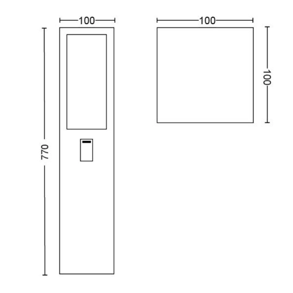 Sockel-Außenleuchte Hue Impress 230 Volt – 77 cm – schwarz Philips 8718696170519