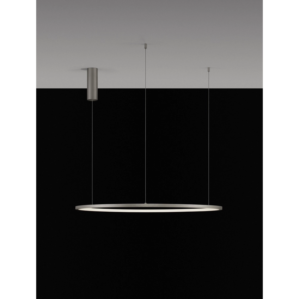 Runde Pendelleuchte Tarquin silbergrau Ø 80cm