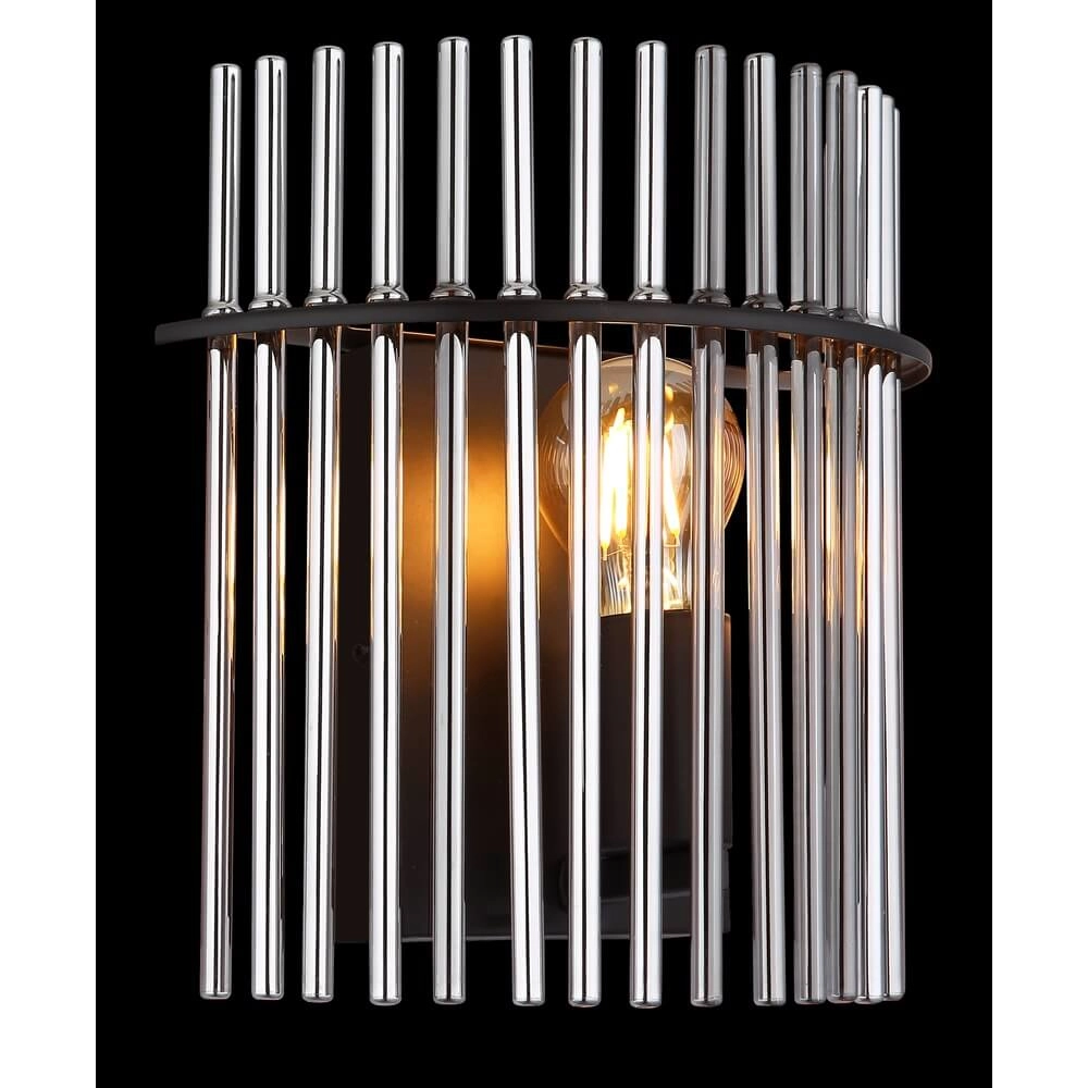 Schwarze Wandleuchte Gorley mit Rauchglas Globo 9007371474769