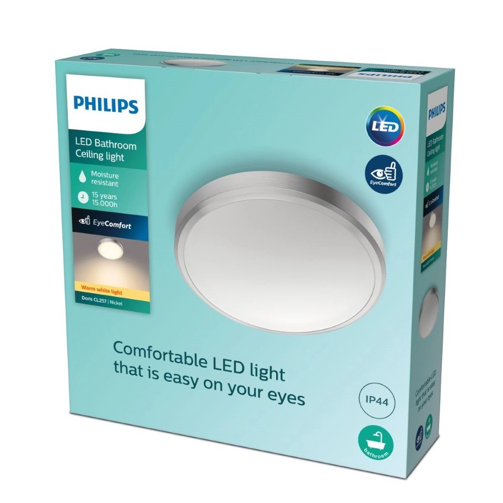 Edelstahl Deckenleuchte Doris Ø 31cm Philips 8718699758929