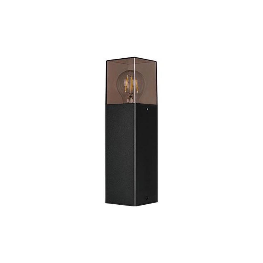 Moderne Gartenlampe Denver Schwarz mit Rauchglas 30 cm Lyora 5904703019589