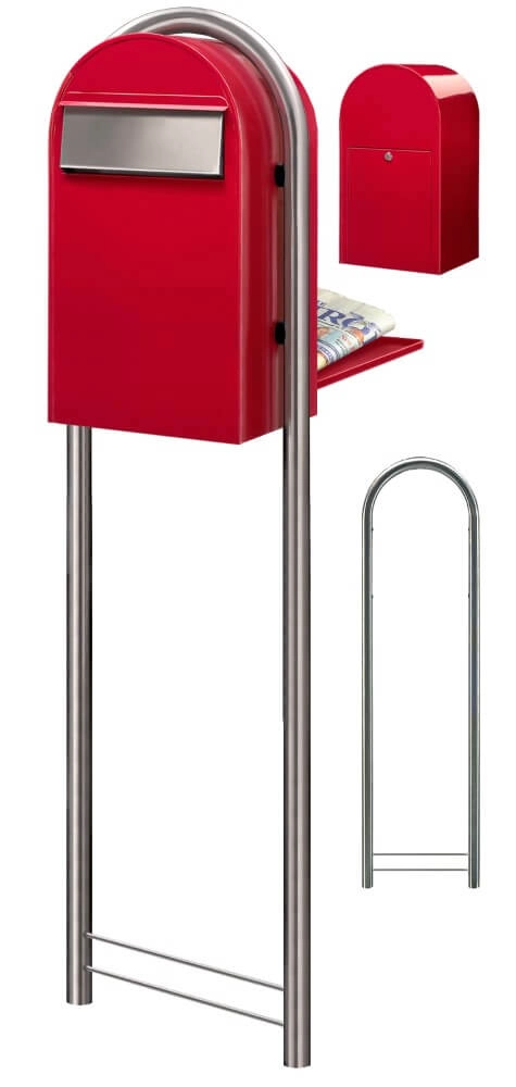 Briefkasten Grande B 3001 i Hellrot Bobi 6417237034229