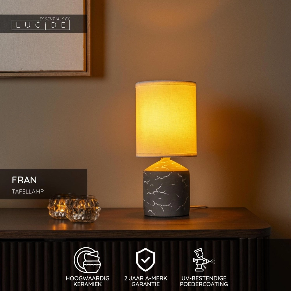 Tischlampe Fran taupe Lucide 5411212470331