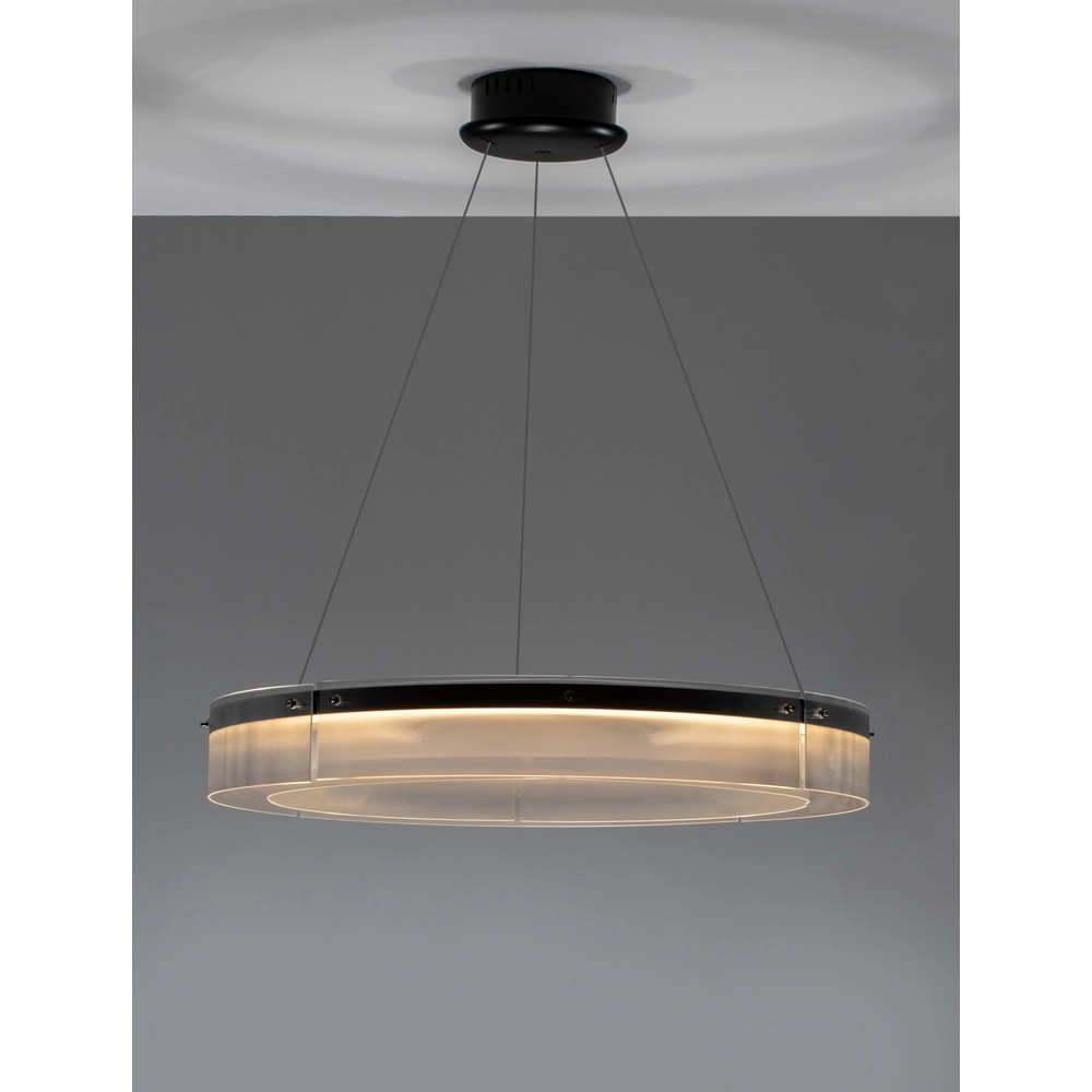 Design-Pendelleuchte Pauline schwarz mit Glas Ø 85cm