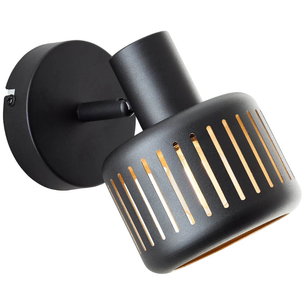 Schwarze Wandlampe Tyas schwarz mit gold Brilliant 4004353424311