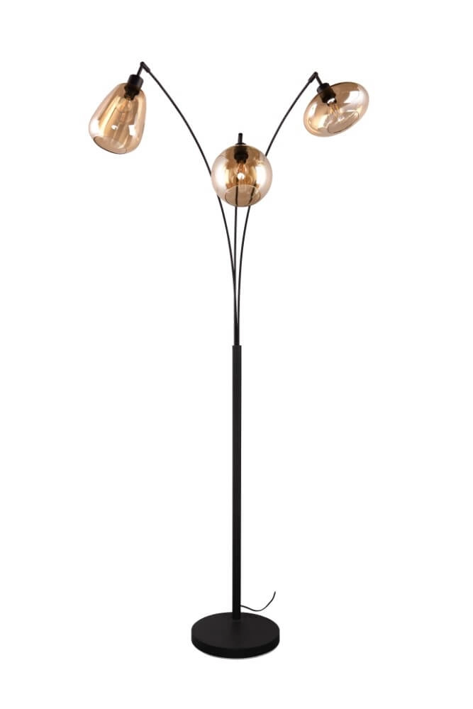 3-flammige Stehleuchte Lumina mit Braunglas Trio 4017807597097