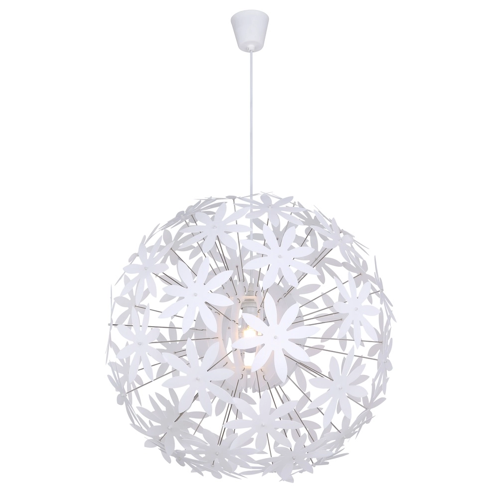 Weiße Pendellampe Stella Blumen Ø 60 cm