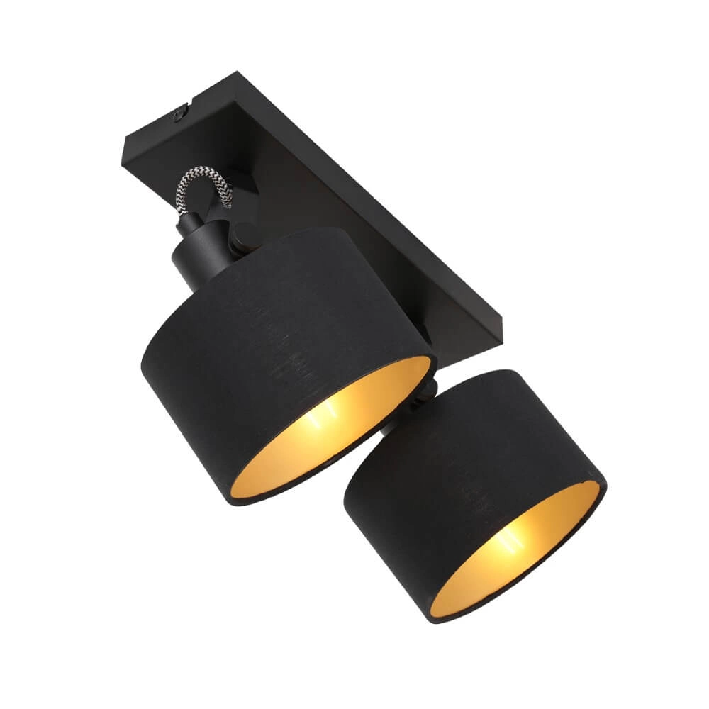 Schwarze Deckenlampe Ornoir 2-flammig Steinhauer 8712746151411