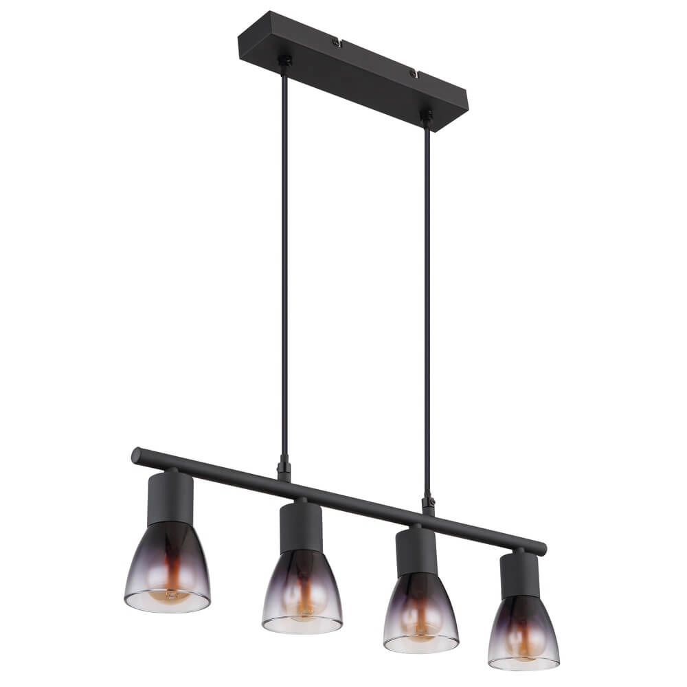 Schwarze Pendelleuchte Satella 4-flammig Globo 9007371446933