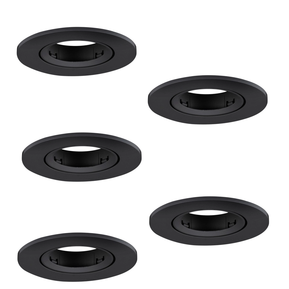 Set mit 5 Einbaustrahlern Barranco schwarz Ø 9cm Eglo 9008606359134