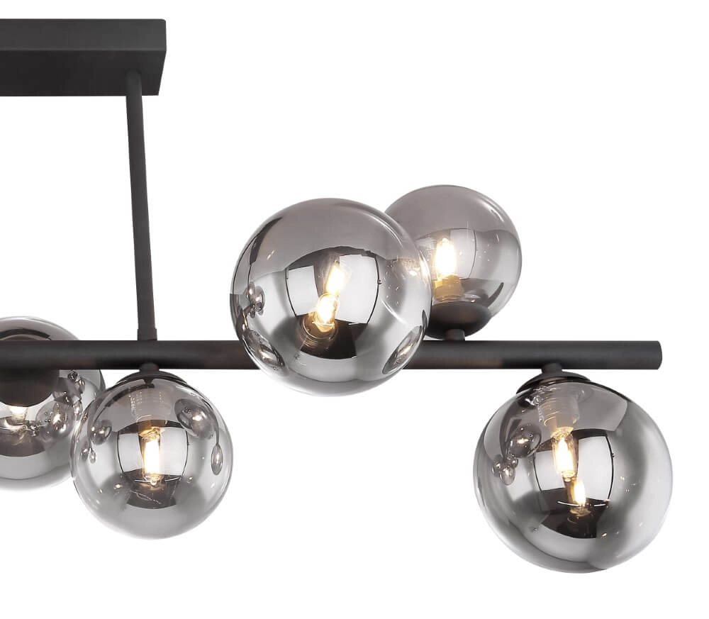 Schwarze Deckenleuchte mit Rauchglas Riha Globo 9007371393039