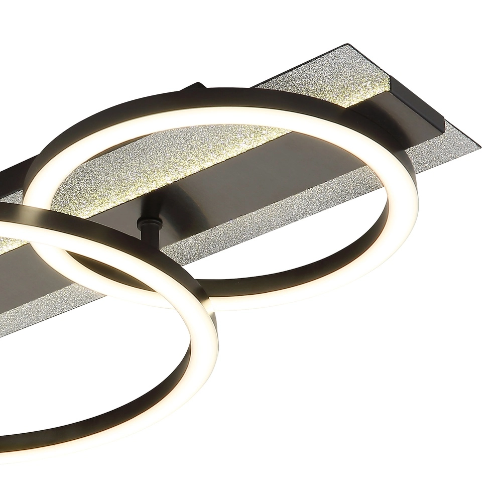 Schwarze Deckenlampe Norberto 3 Ringe in Folge Globo 9007371569830