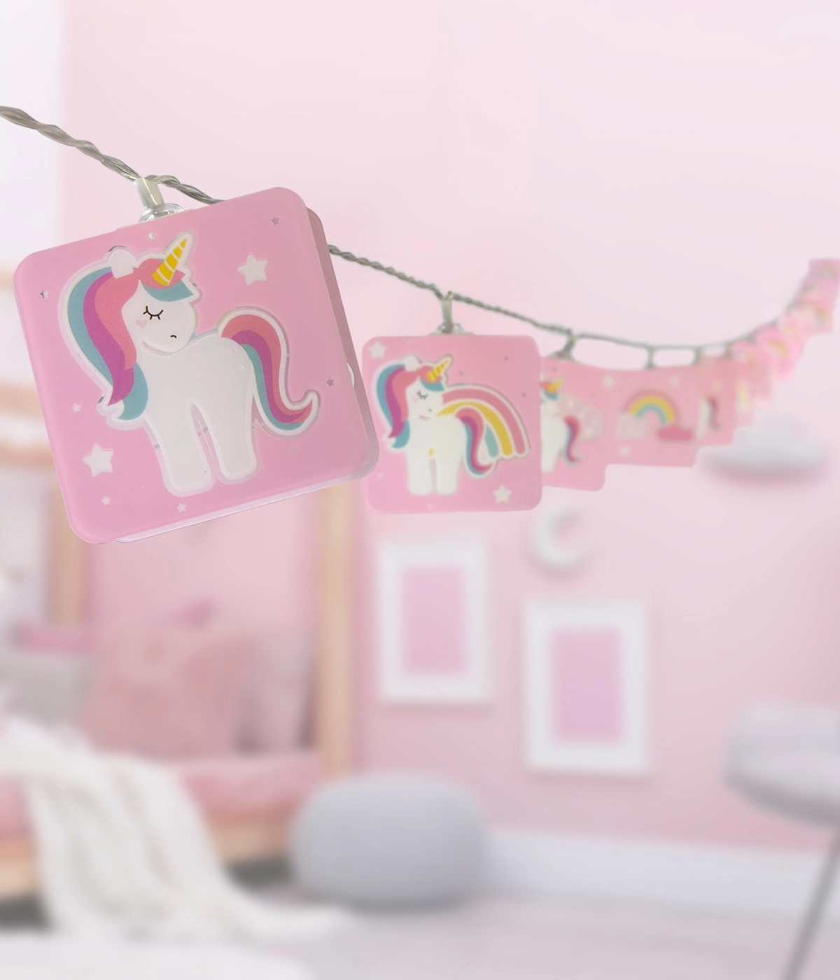 Lichterketten Unicorns rosa für Kinderzimmer Dalber 8420406415956