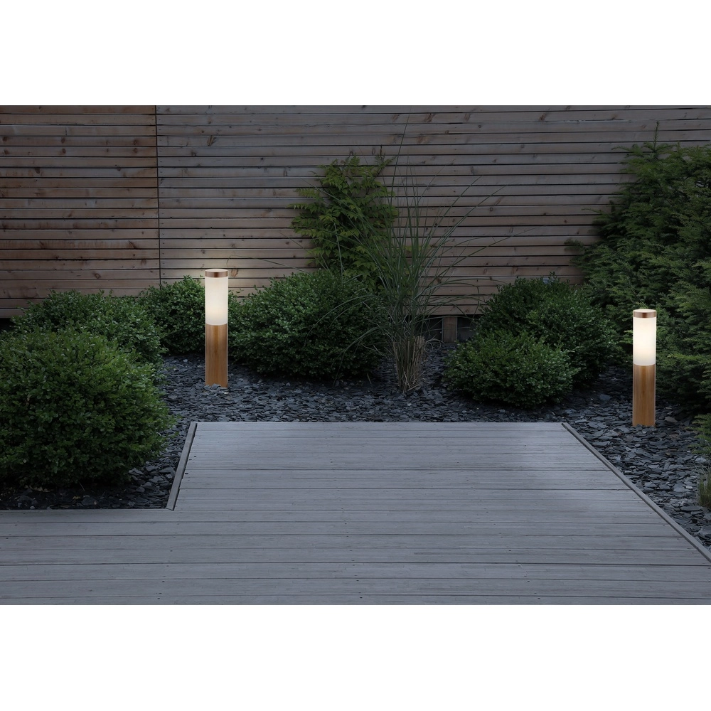 Gartenlampe Boston Holz mit Weiß Globo 9007371423132