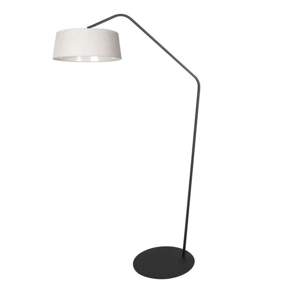 Stehlampe Zig-Zag schwarz mit weißem Schirm Ø 48cm Steinhauer 8712746179347