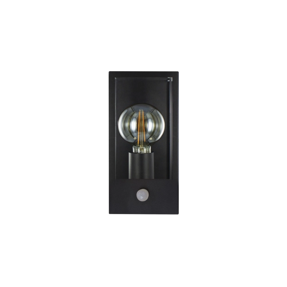 Schwarze Außenlampe Prato E27 – Glas – mit Bewegungsmelder Lyora 5055788268772