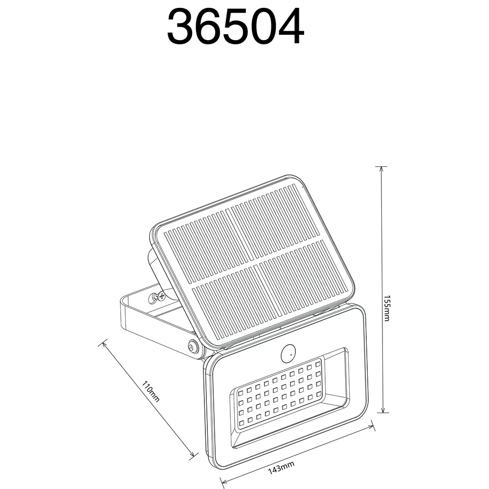 Solar-Flutlicht Zentro Schwarz Globo 9007371468829