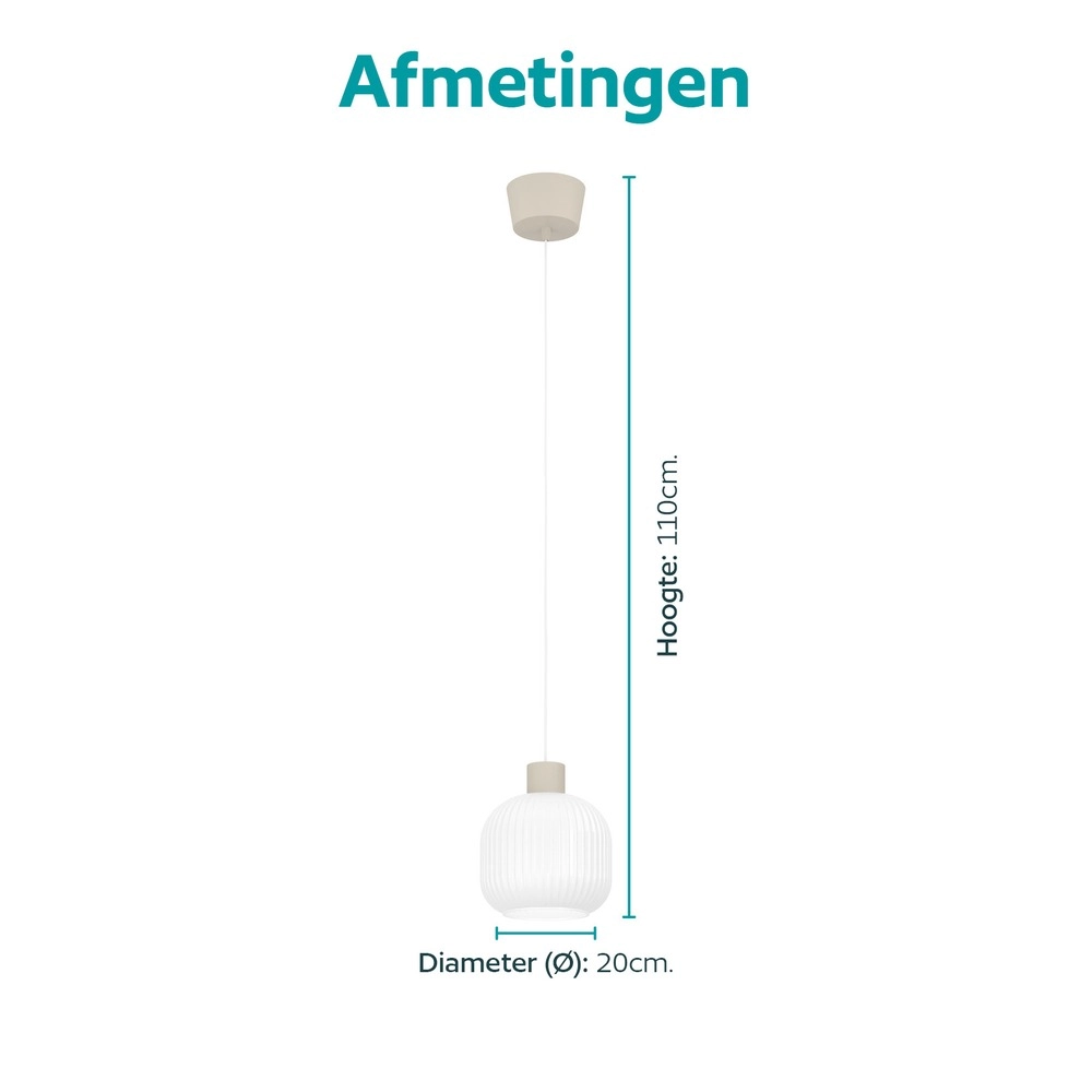 Design-Pendellampe Dasmina Sandbraun mit weißem Ø 20 cm Eglo 9008606406265