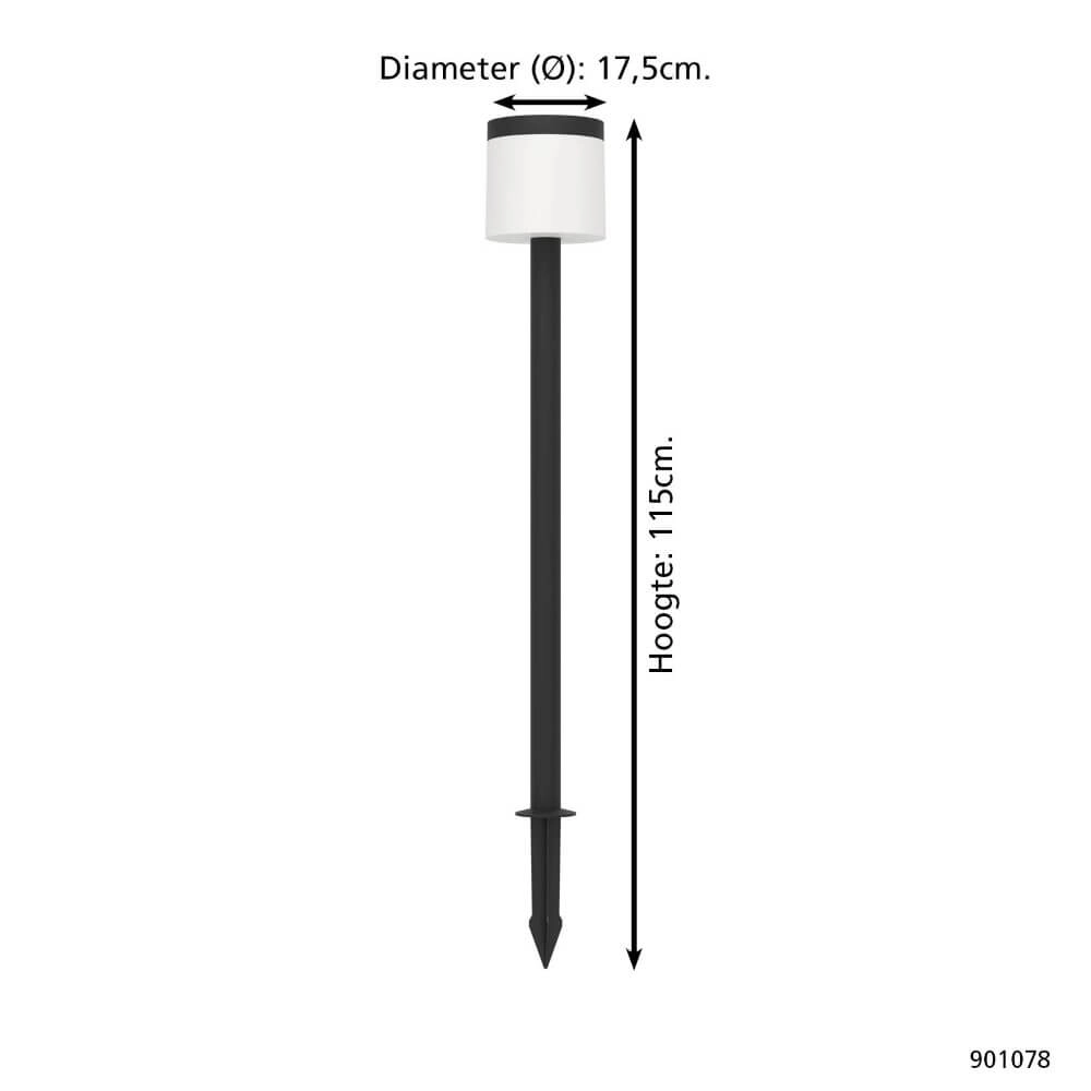 Solarlampe Pantete rund Ø 17,5 x 115cm Eglo 9008606298051