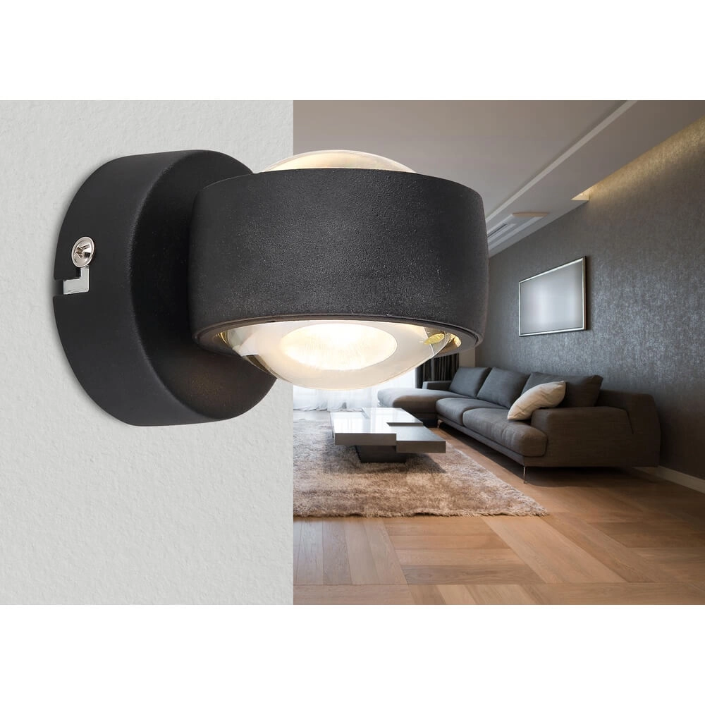 Schwarze Wandleuchte Randi Entwurf Globo 9007371433988