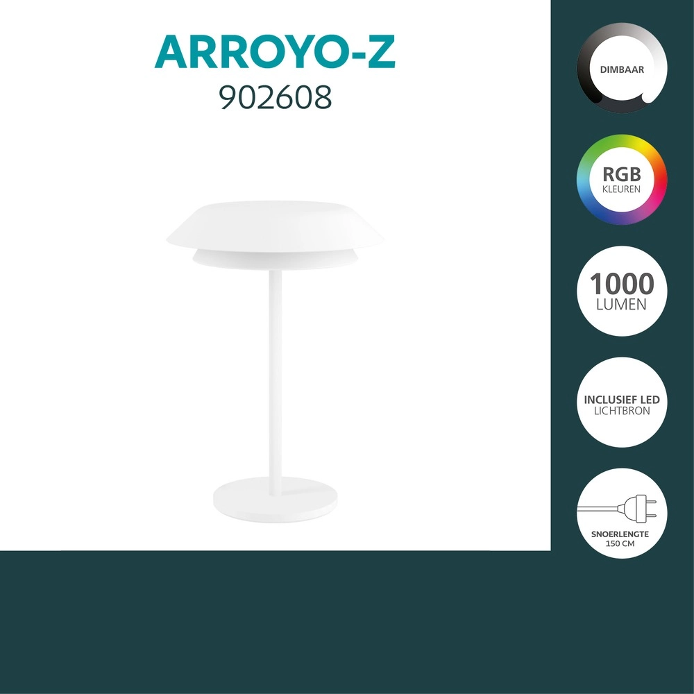 Intelligente Tischlampe Arroyo-Z Weiß Eglo 9008606390311