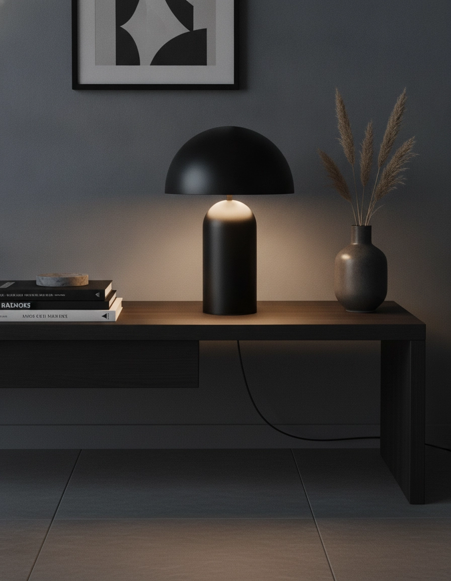 Tischlampe Best Ø 35cm schwarz mit weiß