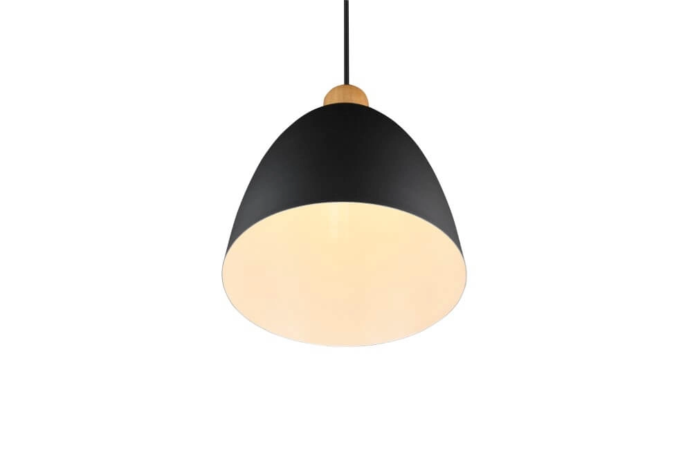 Hängelampe Jagger Schwarz mit Holzbraun Trio 4017807503197