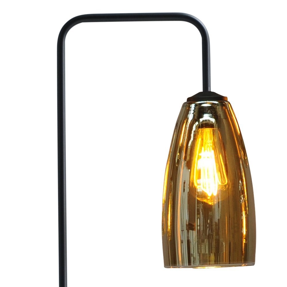 Schwarze Stehlampe Quinto mit gestreiftem Glas Masterlight 8718121245041