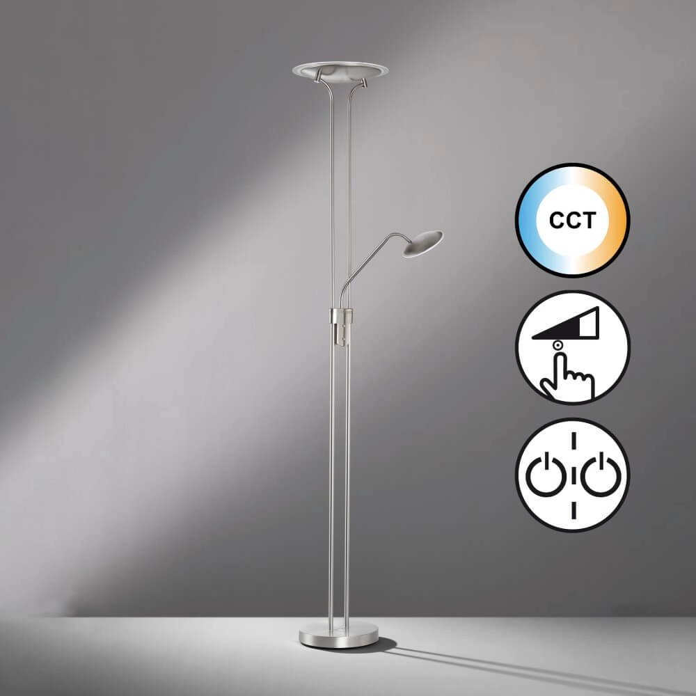 Stehleuchte aus Nickel Tallri dimmbar Fischer & Honsel 4003694404907