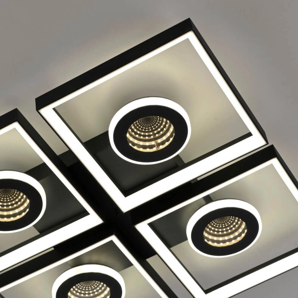 Quadratische Deckenleuchte Traforo Quatro Paul Neuhaus 4012248384909