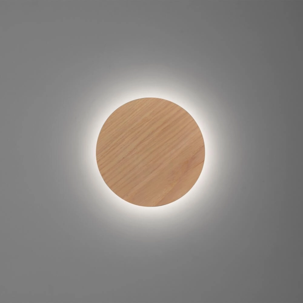 Design-Wandleuchte Akku Puntua Ø 18cm Holz Paul Neuhaus 4012248375785