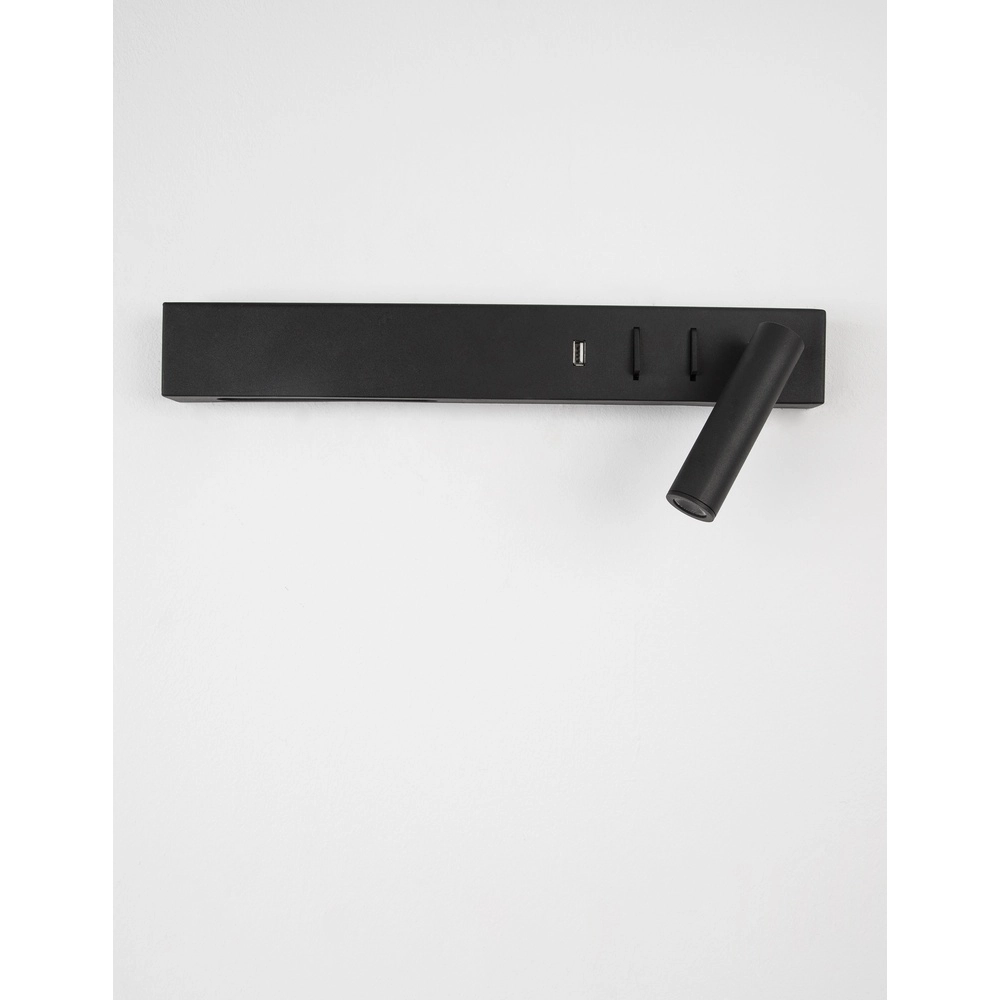 Nachttischlampe Vida Rechts Schwarz mit USB Lyora 5212017427854