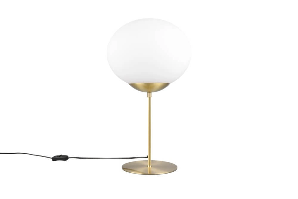 Tischlampe Fomento Ø 30 cm – Messing mit weißem Glas Trio 4017807616170