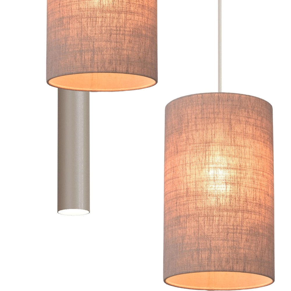 3-Licht Pendellampe Lisbourg Beige Terra mit beigegrauem Farbton Masterlight