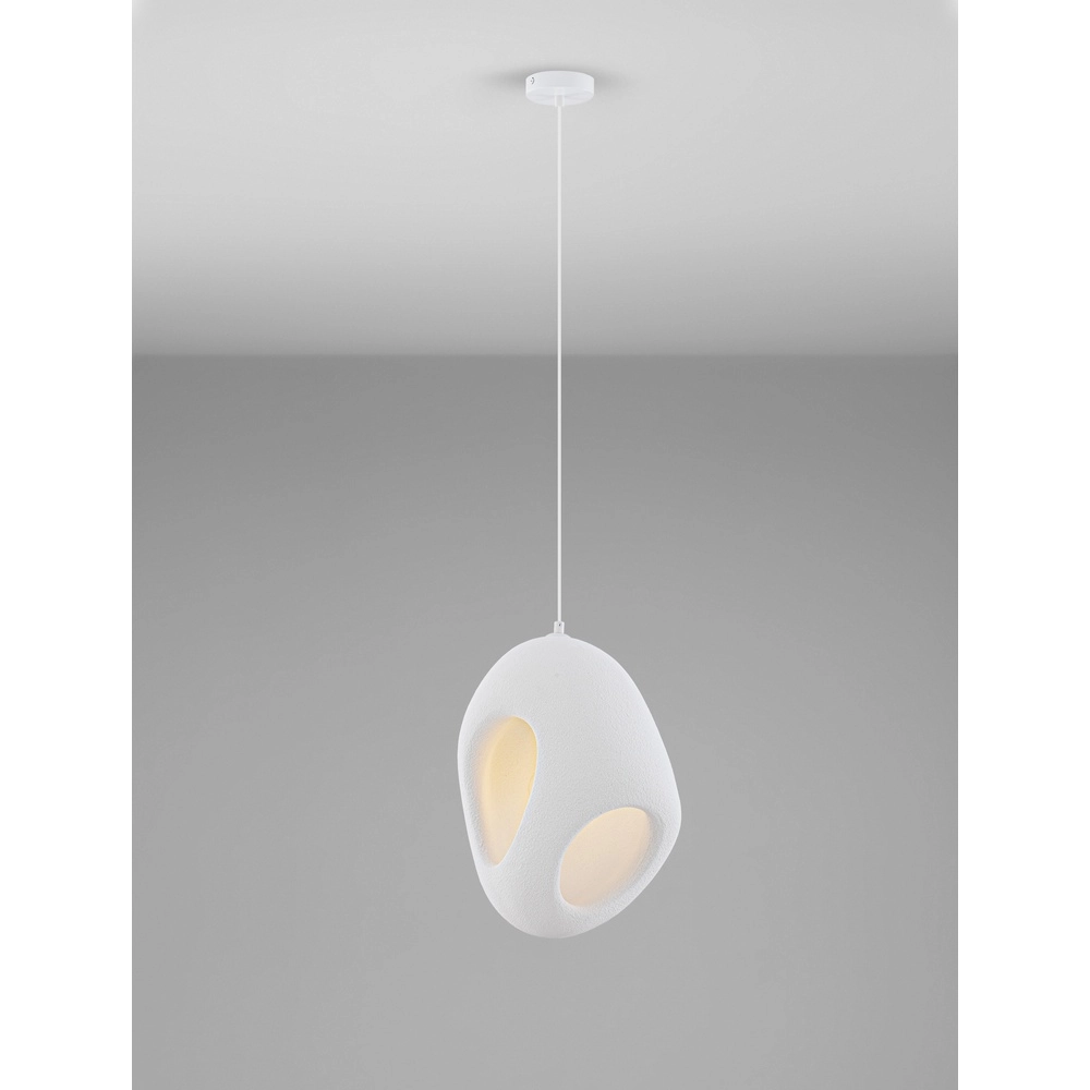 Natürliche Pendelleuchte Tempus weiß 40cm